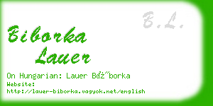 biborka lauer business card
